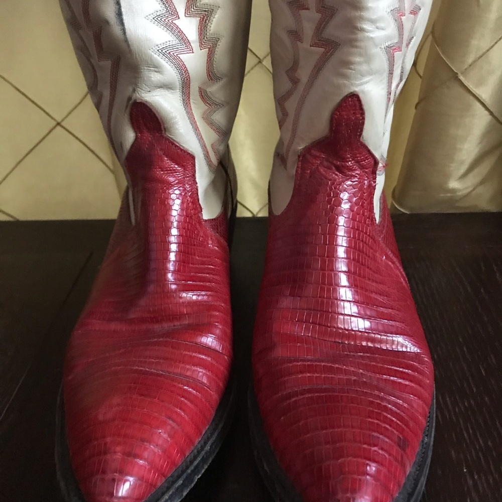 King’s Western Hand made Red Lizard Cowboy Boots